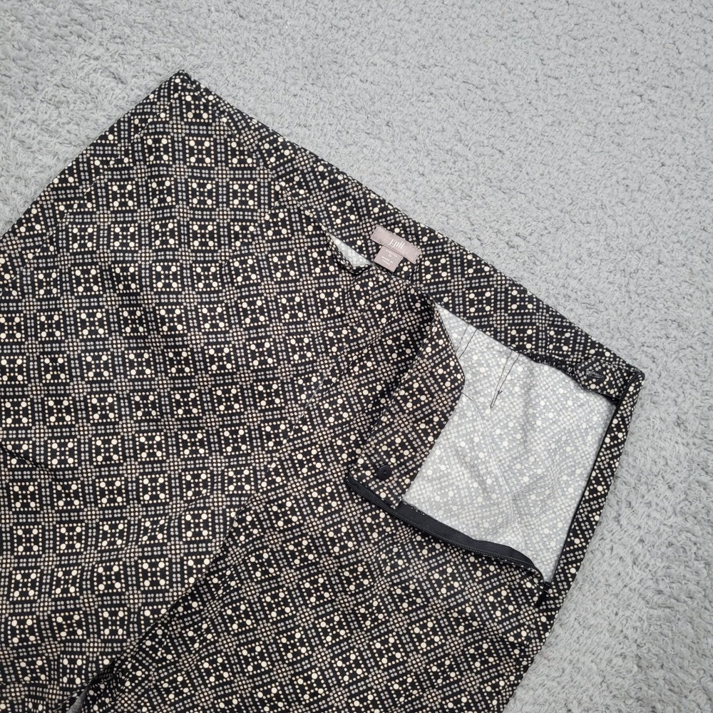 J.Jill Women's Stretch Black & Beige Geometric Print Pants Size 8